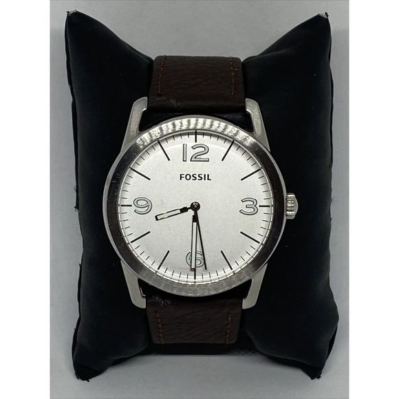 Fossil BQ2442 Men's Brown Leather Analog White Dial Quartz Genuine Watch W94 - Picture 3 of 12